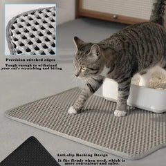 HCY&WLD Cat Litter Mat placed around a cat litter box.