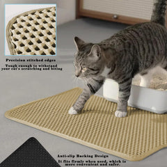 HCY&WLD Cat Litter Mat detail showing its double-layer construction at the edge.
