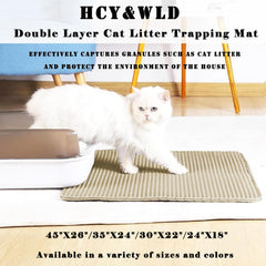 HCY&WLD Cat Litter Mat close-up showing the large honeycomb openings.