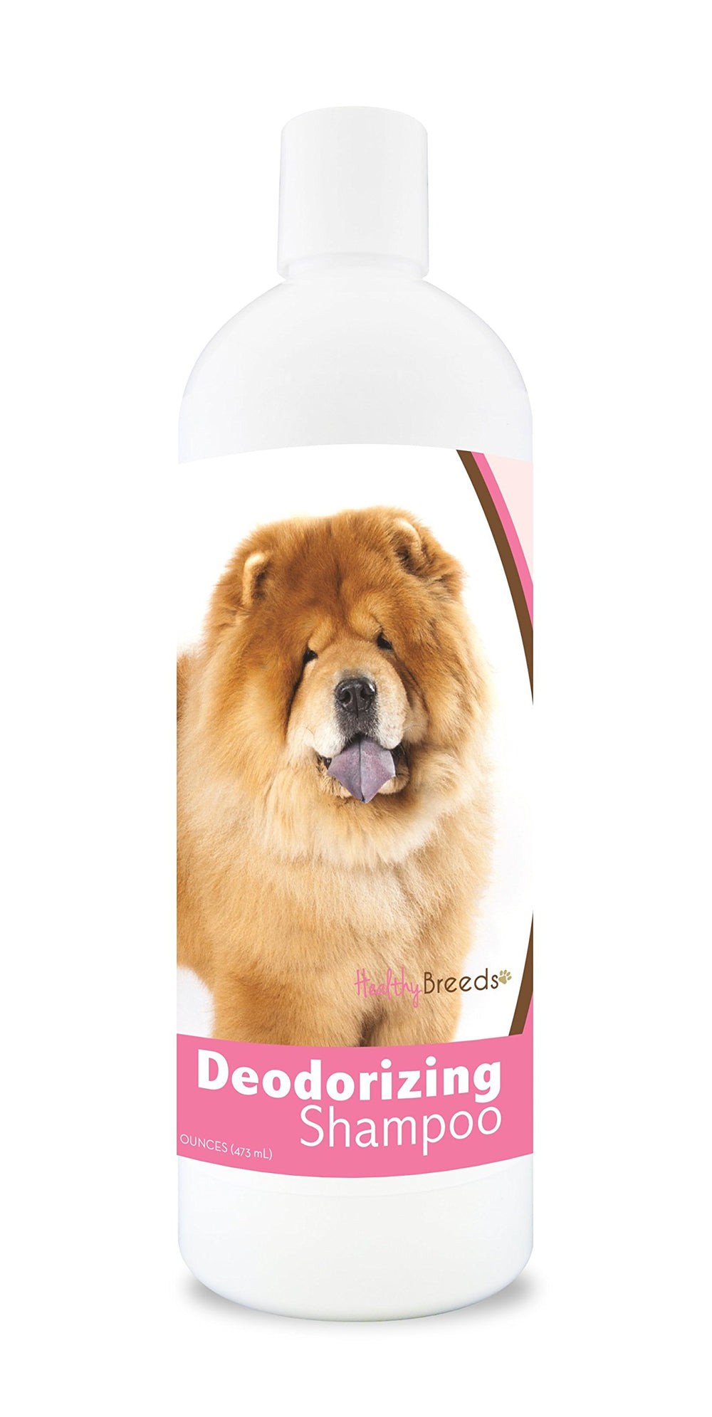 Healthy Breeds Chow Chow Deodorizing Shampoo bottle shown from the front.