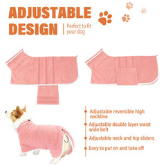 HhiMyOct dog drying robe waist fastening detail.