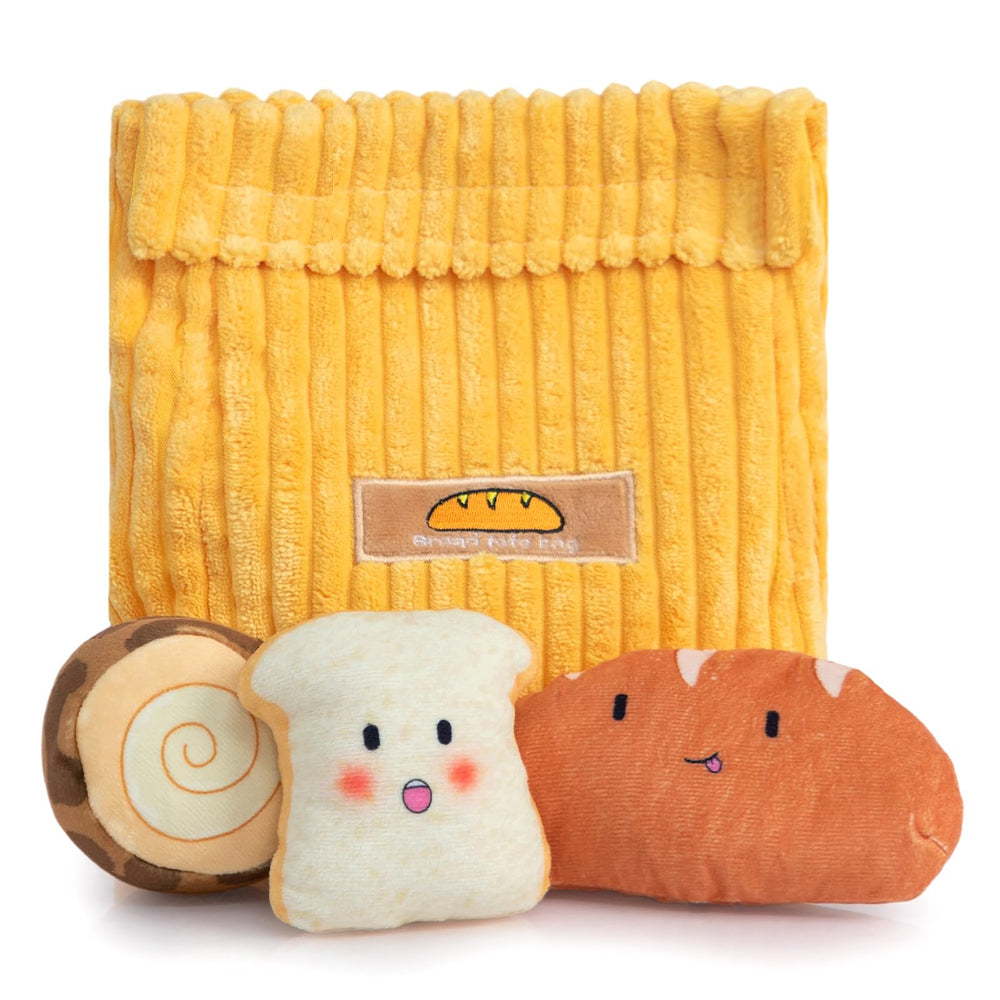 Hollypet Bread dog toy shown from the front.