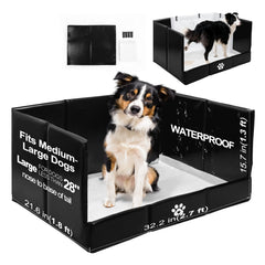 HQ4US 4LEGS dog litter box shown from the front with its high walls.