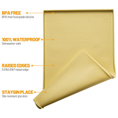 Hubulk Dog Feeding Mat with its raised outer edge shown close up.