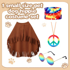 Huhumy hippie costume cape shown close up with tassels along the hem.