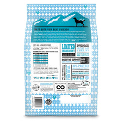 I AND LOVE AND YOU Lovingly Simple dry dog food package shown from an angled view.