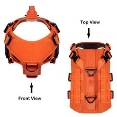 ICEFANG tactical dog harness close-up showing quick-release buckles.