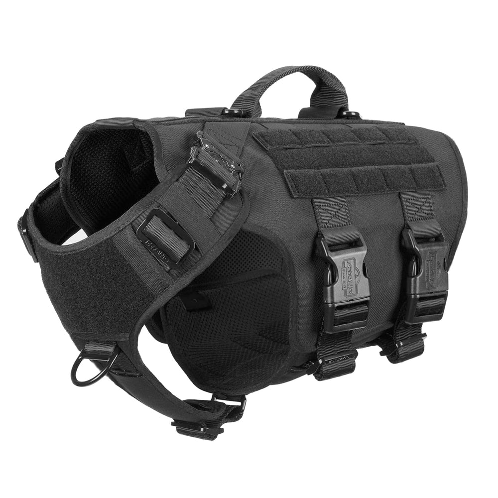 ICEFANG tactical dog harness shown from the front.