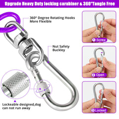 jenico Dog Tie Out Cable detail of its screw-lock carabiner.