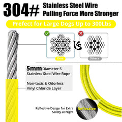 jenico Dog Tie Out Cable close-up of the shock-absorbing spring.