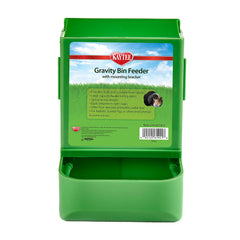 Kaytee Gravity Bin Feeder With Bracket Assorted shown from the front.