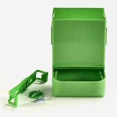 Kaytee Gravity Bin Feeder With Bracket Assorted showing the pellet-sifting floor.
