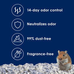 Kaytee hamster bedding shown to highlight its liquid absorption.