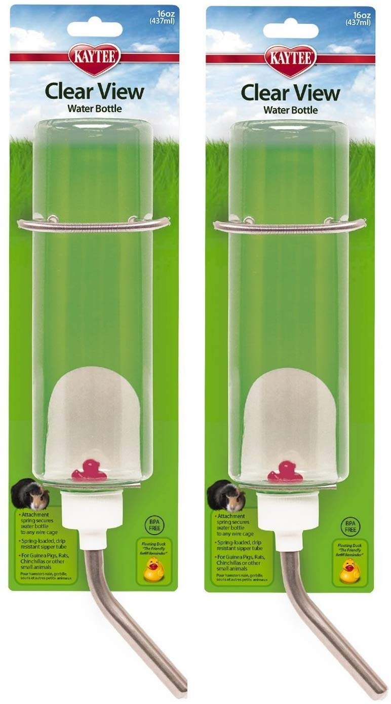 Kaytee small animal water bottle shown from the front.