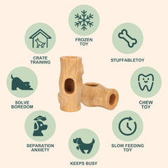 Close-up of the Kogven dog chew toy’s nylon and coffee wood fiber material.