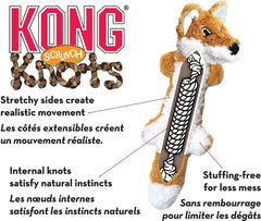 Two KONG Scrunch Knots Squirrel dog toys shown together.