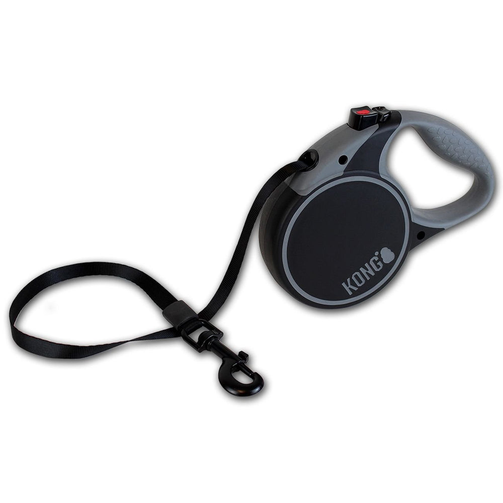 KONG Alcott Terrain retractable dog leash shown from the front in black.
