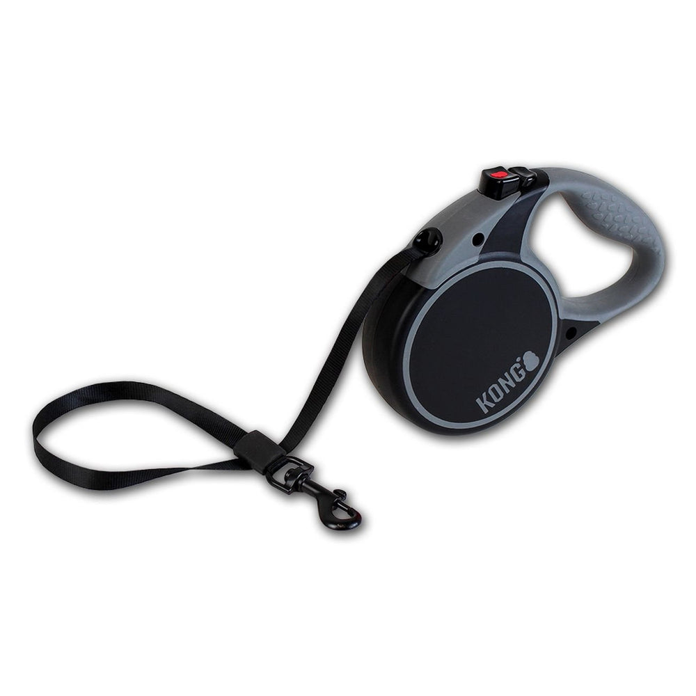 KONG Terrain retractable dog leash shown from the front in medium black.