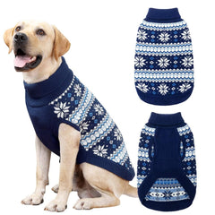KOOLTAIL dog sweater shown from the front in navy blue.