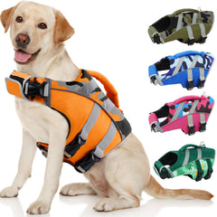 Kuoser Dog Life Jacket shown from the front in orange camo.