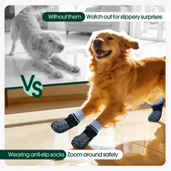 Kuoser dog socks detail showing the adjustable closure strap.