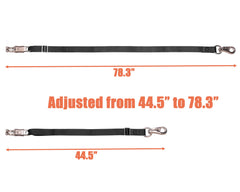Loaged adjustable nylon cross tie showing its strap detail.