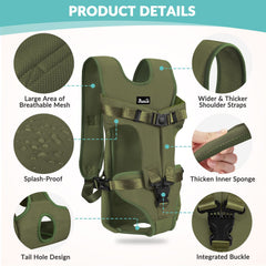 Lukovee Dog Backpack Carrier front and side buckles shown in detail.