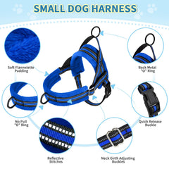 Lukovee small dog harness front D ring detail for leash attachment.