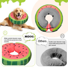 MIDOG donut collar shown from the side to display its inflatable shape.