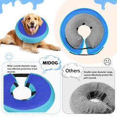 MIDOG inflatable dog cone fabric close-up showing its soft surface.