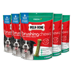 Milk-Bone Brushing Chews front packaging for small and medium dogs.