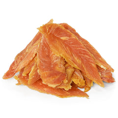 MON2SUN chicken breast jerky dog treats shown in the product packaging.