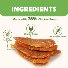 MON2SUN chicken breast jerky shown in a close-up view of a strip.