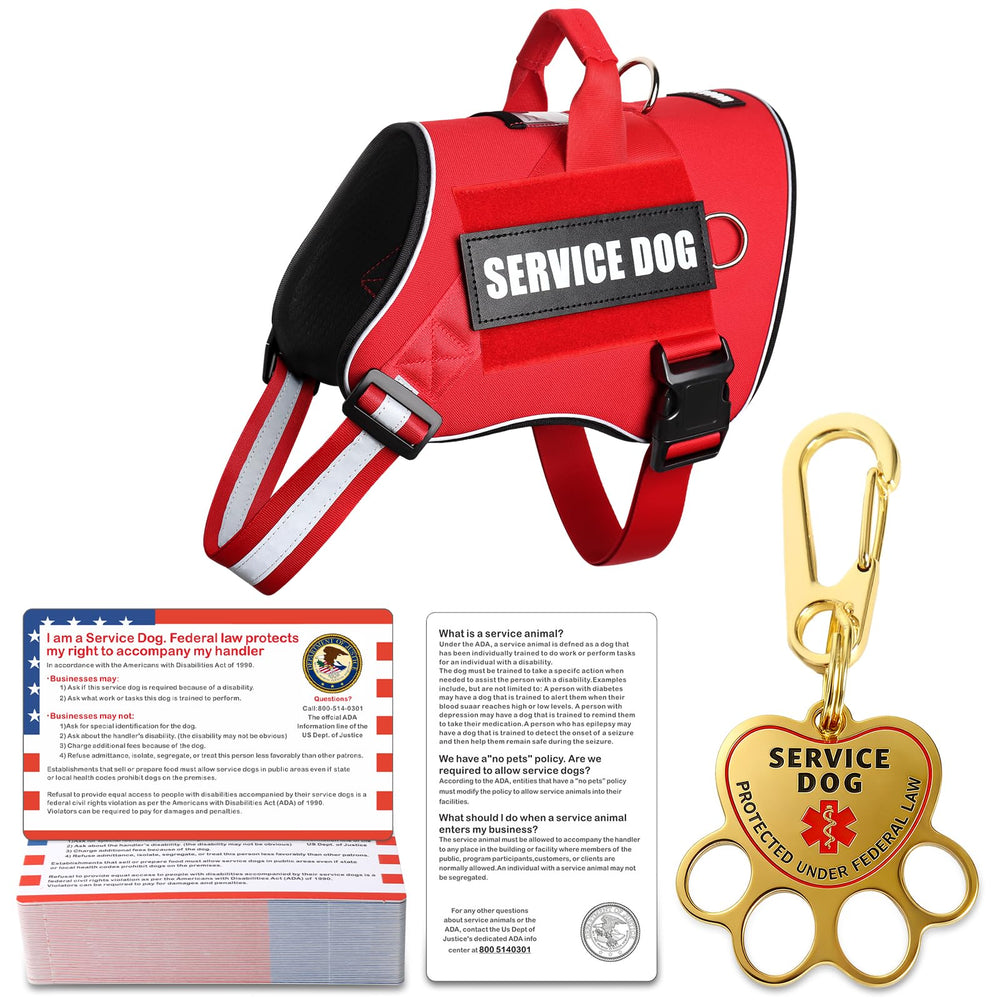 MOOGROU service dog vest shown from the front in red.