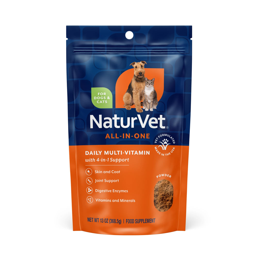 NaturVet All-in-One Cat & Dog Supplement shown from the front.