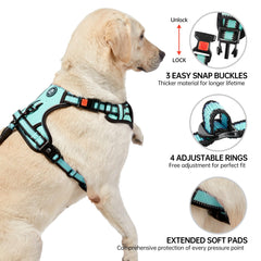 NESTROAD dog harness detail showing breathable air mesh and padded pressure points.
