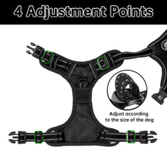 NESTROAD dog harness showing the side neck and chest buckles.