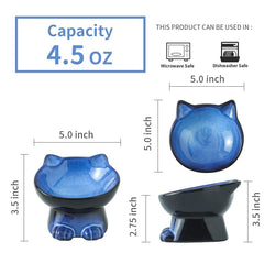 Nihow Elevated Cat Bowl shown from the side to display its raised profile.