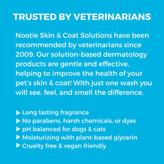 Nootie Pet Shampoo shown during a dog grooming routine.