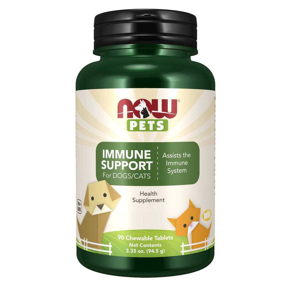 NOW Pets Immune Support product packaging shown from the front.