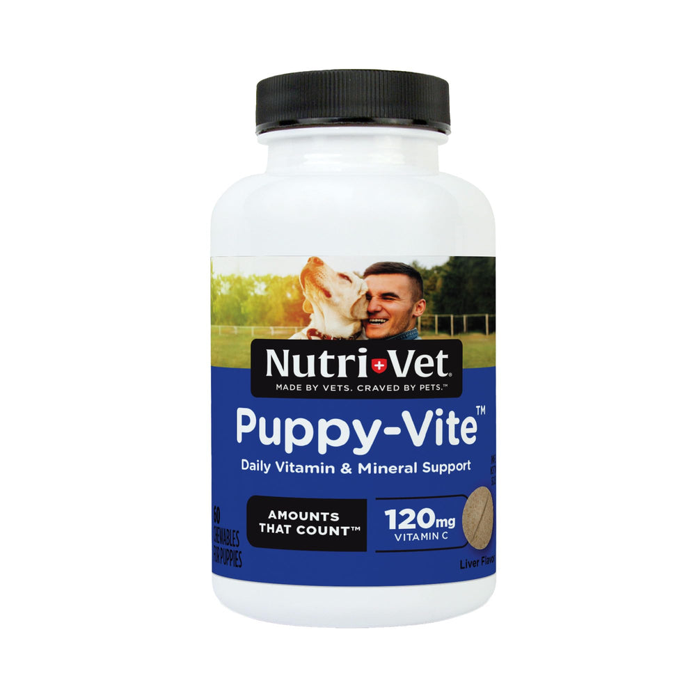 Nutri-Vet Puppy multivitamin product shown from the front.