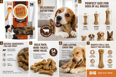 Nylabone Beef Broth Bones dog treats shown to present their beef flavor.