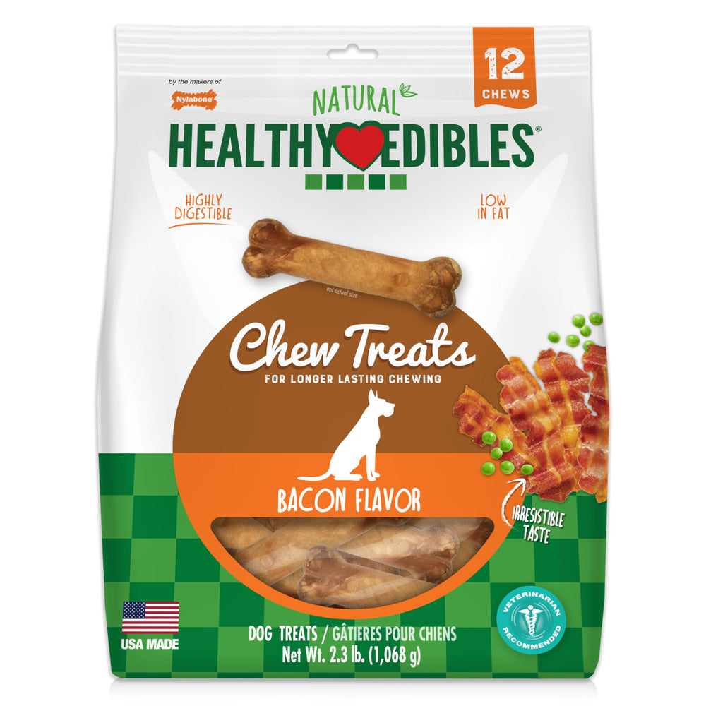 Nylabone Healthy Edibles dog chews shown from the front.