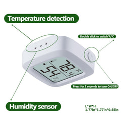 Oasirep reptile thermometer and hygrometer LCD screen shown in close-up.