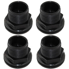 Odyssea bulkhead fitting shown from the front, highlighting its flange and stem.