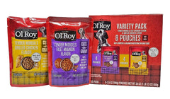 Ol' Roy wet dog food variety pack shown from the front.