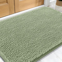 OLANLY Dog Door Mat shown from the front to display its chenille surface.