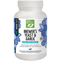 Only Natural Pet Brewer's Yeast & Garlic Chewables shown from the front of the product package.