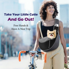 Pawaboo Pet Sling Carrier with its adjustable shoulder strap.