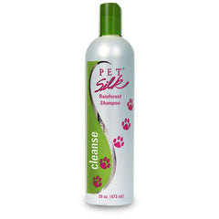 PET SILK Rainforest Clean Shampoo bottle shown from the front.